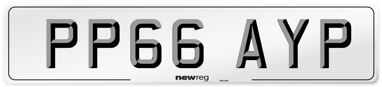 PP66 AYP Number Plate from New Reg